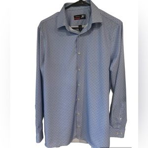 JF J. Ferrar Men's Dress Shirt Long Sleeve Slim Fit Medium long tail